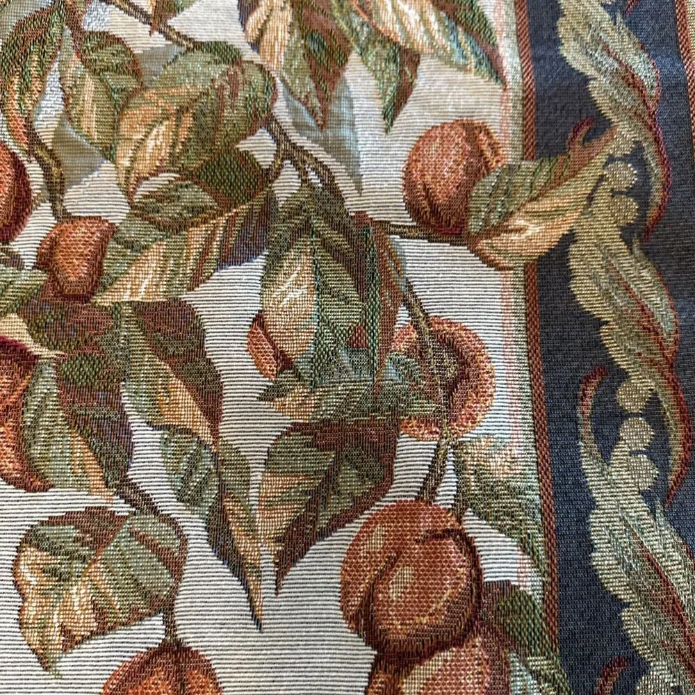 Tapestry w/ Fancy Rod Roosters & Hen French Country Wall Hanging Farmhouse